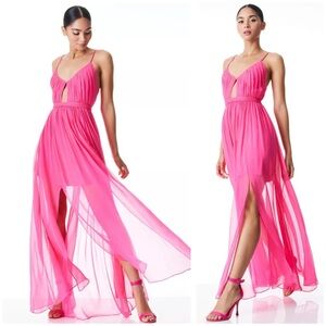 ALICE + OLIVIA Tamar Cut Out Slit Maxi Dress